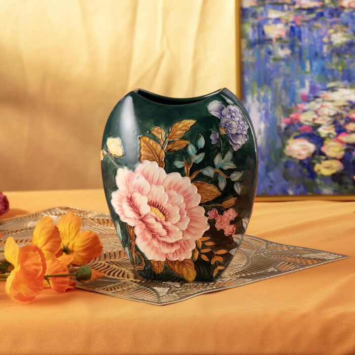 KAMMAK Colored Ceramic Vase, Beautiful Hand-Painted Decorative Vase, Modern Art Porcelain Vase for Flower Mantle Dining Table Centerpiece, Entryway Living Room Wedding...