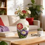KAMMAK Colored Ceramic Vase, Beautiful Hand-Painted Decorative Vase, Modern Art Porcelain Vase for Flower Mantle Dining Table Centerpiece, Entryway Living Room Wedding...