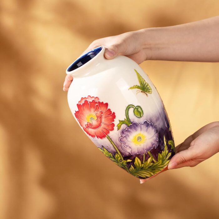 KAMMAK Colored Ceramic Vase, Beautiful Hand-Painted Decorative Vase, Modern Art Porcelain Vase for Flower Mantle Dining Table Centerpiece, Entryway Living Room Wedding...
