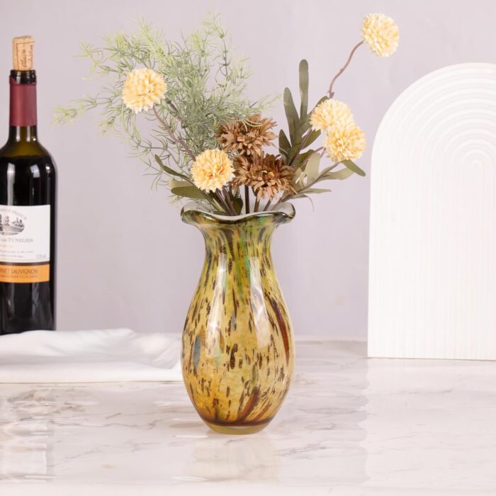 KAMMAK Colored Glass Vase Beautiful Hand Blown Decorative Vase FH022