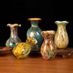 KAMMAK Colored Glass Vase Beautiful Hand Blown Decorative Vase FH022