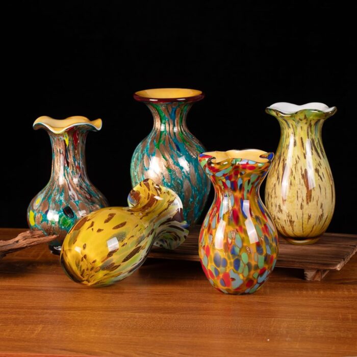 KAMMAK Colored Glass Vase Beautiful Hand Blown Decorative Vase FH022