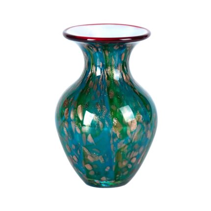 KAMMAK Colored Glass Vase, Beautiful Hand Blown Decorative Vase, Modern Art Vase for Flower Mantle Dining Table Centerpiece, Entryway Living Room Wedding Decoration, FH02074