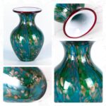 KAMMAK Colored Glass Vase, Beautiful Hand Blown Decorative Vase, Modern Art Vase for Flower Mantle Dining Table Centerpiece, Entryway Living Room Wedding Decoration, FH02074 KAMMAK 8HPFH02074 glass vase close-up material texture detail image 4