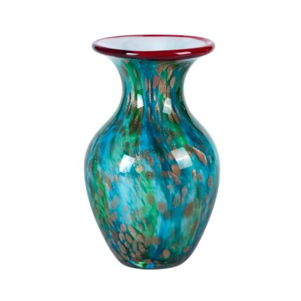 KAMMAK Colored Glass Vase, Beautiful Hand Blown Decorative Vase, Modern Art Vase for Flower Mantle Dining Table Centerpiece, Entryway Living Room Wedding Decoration, FH02075