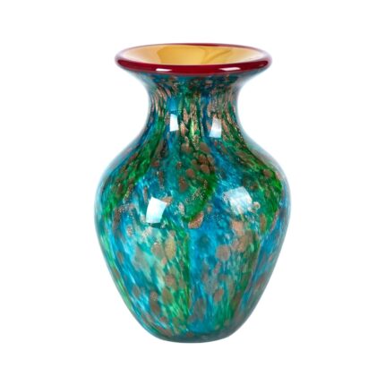 KAMMAK Colored Glass Vase, Beautiful Hand Blown Decorative Vase, Modern Art Vase for Flower Mantle Dining Table Centerpiece, Entryway Living Room Wedding Decoration, FH02076