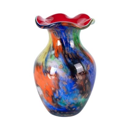 KAMMAK Colored Glass Vase, Beautiful Hand Blown Decorative Vase, Modern Art Vase for Flower Mantle Dining Table Centerpiece, Entryway Living Room Wedding Decoration, FH02077