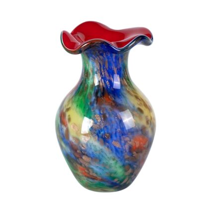 KAMMAK Colored Glass Vase, Beautiful Hand Blown Decorative Vase, Modern Art Vase for Flower Mantle Dining Table Centerpiece, Entryway Living Room Wedding Decoration, FH02078