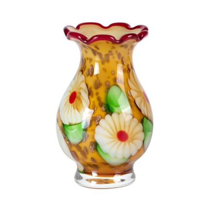 KAMMAK Colored Glass Vase, Beautiful Hand Blown Decorative Vase, Modern Art Vase for Flower Mantle Dining Table Centerpiece, Entryway Living Room Wedding Decoration, FH02079