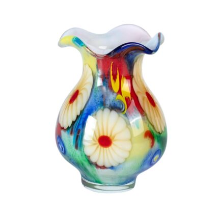 KAMMAK Colored Glass Vase, Beautiful Hand Blown Decorative Vase, Modern Art Vase for Flower Mantle Dining Table Centerpiece, Entryway Living Room Wedding Decoration, FH02080