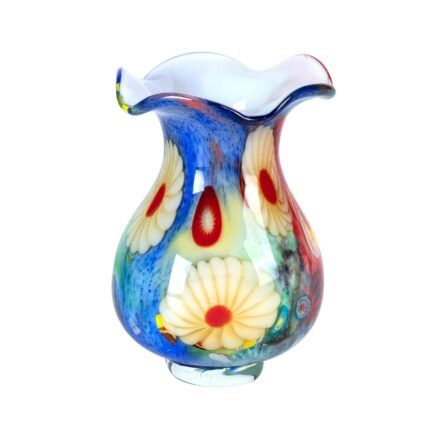 KAMMAK Colored Glass Vase, Beautiful Hand Blown Decorative Vase, Modern Art Vase for Flower Mantle Dining Table Centerpiece, Entryway Living Room Wedding Decoration, FH02081