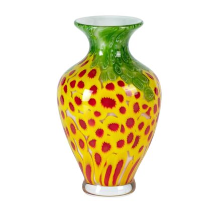 KAMMAK Colored Glass Vase, Beautiful Hand Blown Decorative Vase, Modern Art Vase for Flower Mantle Dining Table Centerpiece, Entryway Living Room Wedding Decoration, FH02115