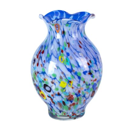 KAMMAK Colored Glass Vase, Beautiful Hand Blown Decorative Vase, Modern Art Vase for Flower Mantle Dining Table Centerpiece, Entryway Living Room Wedding Decoration, 8HPFH02125