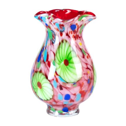 KAMMAK Colored Glass Vase, Beautiful Hand Blown Decorative Vase, Modern Art Vase for Flower Mantle Dining Table Centerpiece, Entryway Living Room Wedding Decoration, 8HPFH02126