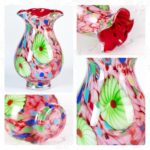 KAMMAK Colored Glass Vase, Beautiful Hand Blown Decorative Vase, Modern Art Vase for Flower Mantle Dining Table Centerpiece, Entryway Living Room Wedding Decoration, 8HPFH02126