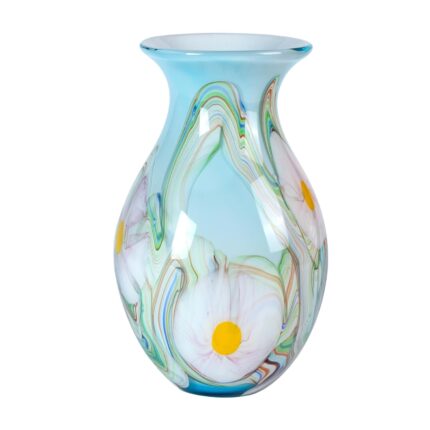 KAMMAK Colored Glass Vase, Beautiful Hand Blown Decorative Vase, Modern Art Vase for Flower Mantle Dining Table Centerpiece, Entryway Living Room Wedding Decoration, 8HPFH02127