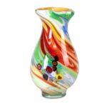 KAMMAK Colored Glass Vase, Beautiful Hand Blown Decorative Vase, Modern Art Vase for Flower Mantle Dining Table Centerpiece, Entryway Living Room Wedding Decoration, 8HPFH02131