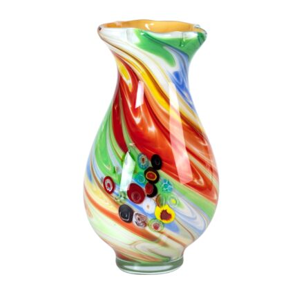 KAMMAK Colored Glass Vase, Beautiful Hand Blown Decorative Vase, Modern Art Vase for Flower Mantle Dining Table Centerpiece, Entryway Living Room Wedding Decoration, 8HPFH02131