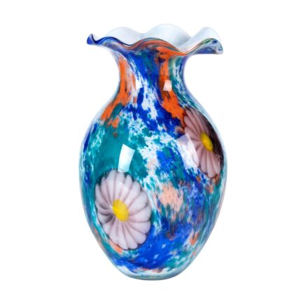 KAMMAK Colored Glass Vase, Beautiful Hand Blown Decorative Vase, Modern Art Vase for Flower Mantle Dining Table Centerpiece, Entryway Living Room Wedding Decoration, 8HPFH02134