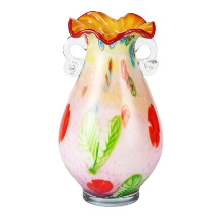 KAMMAK Colored Glass Vase, Beautiful Hand Blown Decorative Vase, Modern Art Vase for Flower Mantle Dining Table Centerpiece, Entryway Living Room Wedding Decoration, 8HPHL005