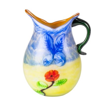 KAMMAK Colored Glass Vase, Beautiful Hand Blown Decorative Vase, Modern Art Vase for Flower Mantle Dining Table Centerpiece, Entryway Living Room Wedding Decoration, 8HPHL009