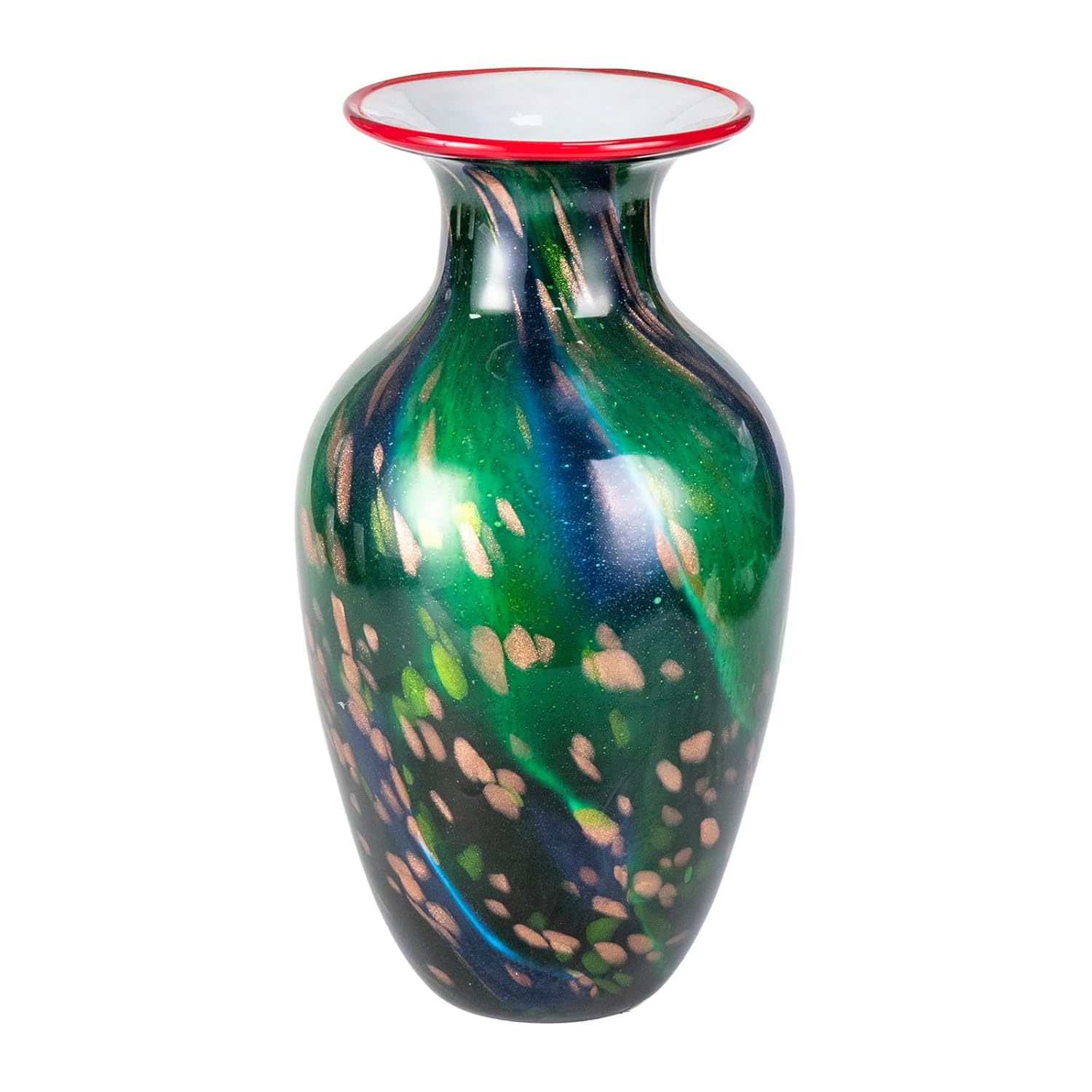 KAMMAK Colored Glass Vase, Beautiful Hand Blown Decorative Vase, Modern Art Vase for Flower Mantle Dining Table Centerpiece, Entryway Living Room Wedding Decoration, 8HPHL010 KAMMAK 8HPHL010 glass vase product card image