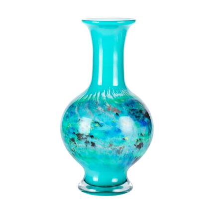 KAMMAK Colored Glass Vase, Beautiful Hand Blown Decorative Vase, Modern Art Vase for Flower Mantle Dining Table Centerpiece, Entryway Living Room Wedding Decoration, 8HPHR016