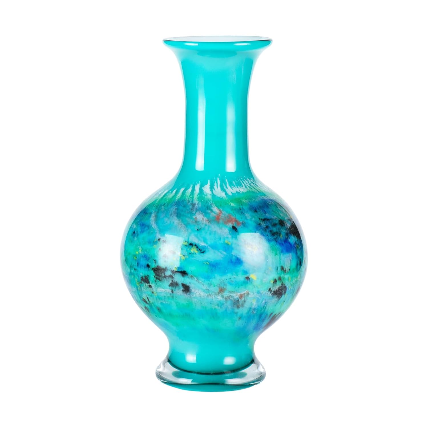 KAMMAK Colored Glass Vase, Beautiful Hand Blown Decorative Vase, Modern Art Vase for Flower Mantle Dining Table Centerpiece, Entryway Living Room Wedding Decoration, 8HPHR016 KAMMAK 8HPHR016 glass vase product card image