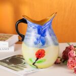 KAMMAK Colored Glass Vase, Beautiful Hand Blown Decorative Vase, Modern Art Vase for Flower Mantle Dining Table Centerpiece, Entryway Living Room Wedding Decoration, 8HPHL009