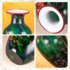 KAMMAK Colored Glass Vase, Beautiful Hand Blown Decorative Vase, Modern Art Vase for Flower Mantle Dining Table Centerpiece, Entryway Living Room Wedding Decoration, 8HPHL010 KAMMAK 8HPHL010 glass vase shape and proportion detail image 3