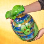 KAMMAK Colored Glass Vase, Beautiful Hand Blown Decorative Vase, Modern Art Vase for Flower Mantle Dining Table Centerpiece, Entryway Living Room Wedding Decoration, 8HPHL011