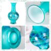 KAMMAK Colored Glass Vase, Beautiful Hand Blown Decorative Vase, Modern Art Vase for Flower Mantle Dining Table Centerpiece, Entryway Living Room Wedding Decoration, 8HPHR016 KAMMAK 8HPHR016 glass vase shape and proportion detail image 3
