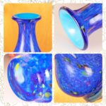 KAMMAK Colored Glass Vase, Beautiful Hand Blown Decorative Vase, Modern Art Vase for Flower Mantle Dining Table Centerpiece, Entryway Living Room Wedding Decoration, 8HPHL014