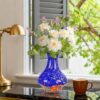 KAMMAK Colored Glass Vase, Beautiful Hand Blown Decorative Vase, Modern Art Vase for Flower Mantle Dining Table Centerpiece, Entryway Living Room Wedding Decoration, HR010 KAMMAK 8HPHR010 glass vase scale and proportion view image 6