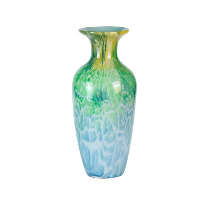 KAMMAK Colored Glass Vase, Beautiful Hand Blown Decorative Vase, Modern Art Vase for Flower Mantle Dining Table Centerpiece, Entryway Living Room Wedding Decoration, JG72