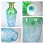 KAMMAK Colored Glass Vase, Beautiful Hand Blown Decorative Vase, Modern Art Vase for Flower Mantle Dining Table Centerpiece, Entryway Living Room Wedding Decoration, JG72
