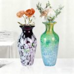 KAMMAK Colored Glass Vase, Beautiful Hand Blown Decorative Vase, Modern Art Vase for Flower Mantle Dining Table Centerpiece, Entryway Living Room Wedding Decoration, JG72