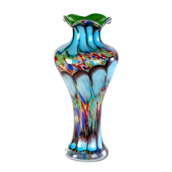 KAMMAK Colored Glass Vase, Beautiful Hand Blown Decorative Vase, Modern Art Vase for Flower Mantle Dining Table Centerpiece, Entryway Living Room Wedding Decoration, 8HPQSKQ023