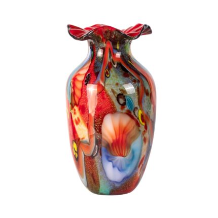 KAMMAK Colored Glass Vase, Beautiful Hand Blown Decorative Vase, Modern Art Vase for Flower Mantle Dining Table Centerpiece, Entryway Living Room Wedding Decoration, 8HPFH033