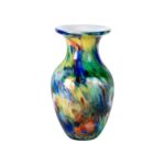 KAMMAK Colored Glass Vase, Beautiful Hand Blown Decorative Vase, Modern Art Vase for Flower Mantle Dining Table Centerpiece, Entryway Living Room Wedding Decoration, FH02013 KAMMAK 8HPFH02013 glass vase front view for product display
