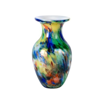 KAMMAK Colored Glass Vase, Beautiful Hand Blown Decorative Vase, Modern Art Vase for Flower Mantle Dining Table Centerpiece, Entryway Living Room Wedding Decoration, FH02013