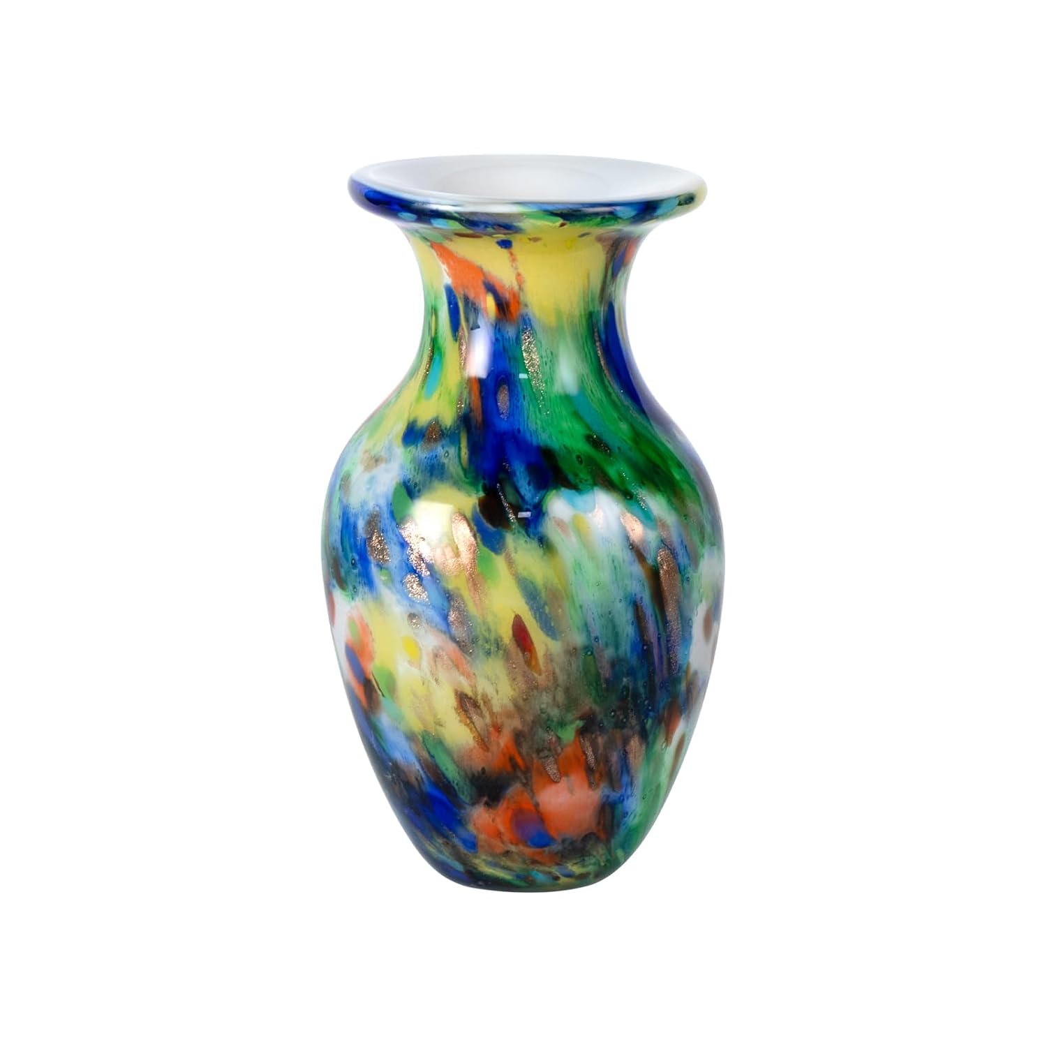 KAMMAK Colored Glass Vase, Beautiful Hand Blown Decorative Vase, Modern Art Vase for Flower Mantle Dining Table Centerpiece, Entryway Living Room Wedding Decoration, FH02013 KAMMAK 8HPFH02013 glass vase product card image
