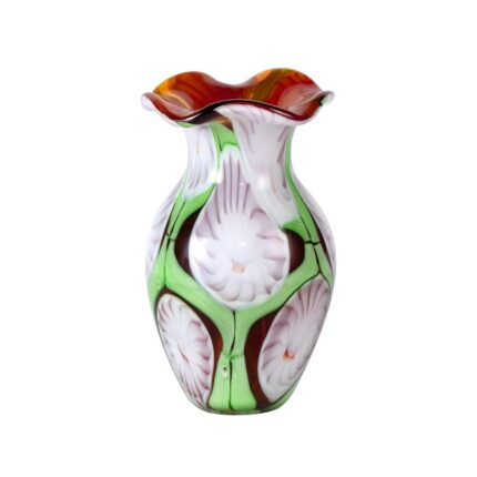 KAMMAK Colored Glass Vase, Beautiful Hand Blown Decorative Vase, Modern Art Vase for Flower Mantle Dining Table Centerpiece, Entryway Living Room Wedding Decoration, FH02017