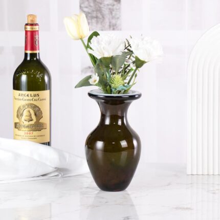 KAMMAK Colored Glass Vase, Beautiful Hand Blown Decorative Vase, Modern Art Vase for Flower Mantle Dining Table Centerpiece, Entryway Living Room Wedding Decoration, FH02015