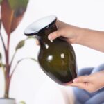 KAMMAK Colored Glass Vase, Beautiful Hand Blown Decorative Vase, Modern Art Vase for Flower Mantle Dining Table Centerpiece, Entryway Living Room Wedding Decoration, FH02015