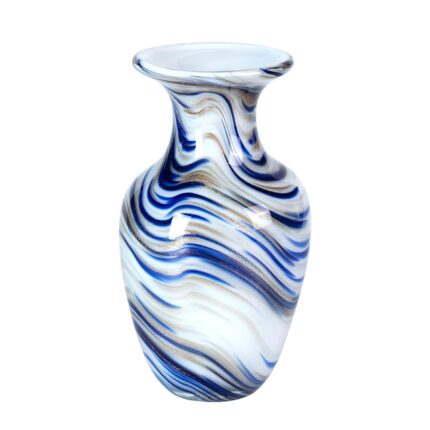 KAMMAK Colored Glass Vase, Beautiful Hand Blown Decorative Vase, Modern Art Vase for Flower Mantle Dining Table Centerpiece, Entryway Living Room Wedding Decoration, FH02084
