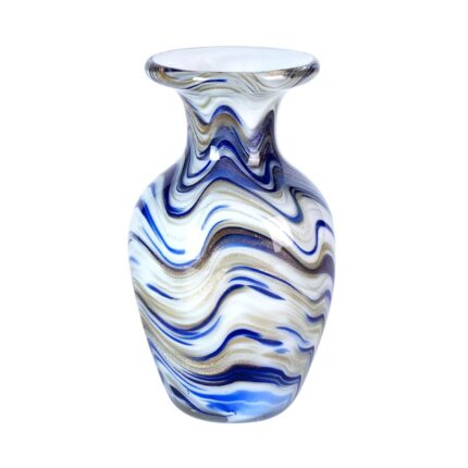 KAMMAK Colored Glass Vase, Beautiful Hand Blown Decorative Vase, Modern Art Vase for Flower Mantle Dining Table Centerpiece, Entryway Living Room Wedding Decoration, FH02085