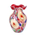 KAMMAK Colored Glass Vase, Beautiful Hand Blown Decorative Vase, Modern Art Vase for Flower Mantle Dining Table Centerpiece, Entryway Living Room Wedding Decoration, FH02088