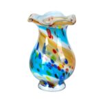 KAMMAK Colored Glass Vase, Beautiful Hand Blown Decorative Vase, Modern Art Vase for Flower Mantle Dining Table Centerpiece, Entryway Living Room Wedding Decoration, FH02094