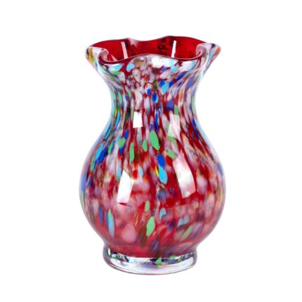 KAMMAK Colored Glass Vase, Beautiful Hand Blown Decorative Vase, Modern Art Vase for Flower Mantle Dining Table Centerpiece, Entryway Living Room Wedding Decoration, FH02090